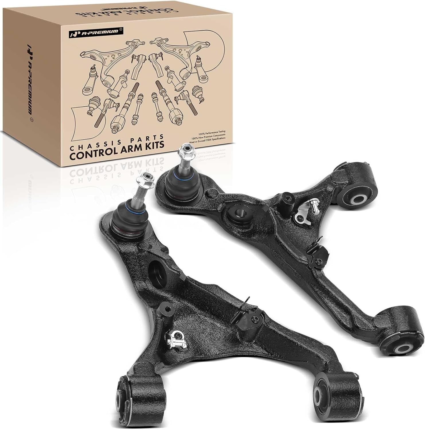 A-Premium 2 x Front Upper Control Arm, with Ball Joint & Bushing, Compatible with Land Rover Range Rover Sport 2010 2011 2012 2013