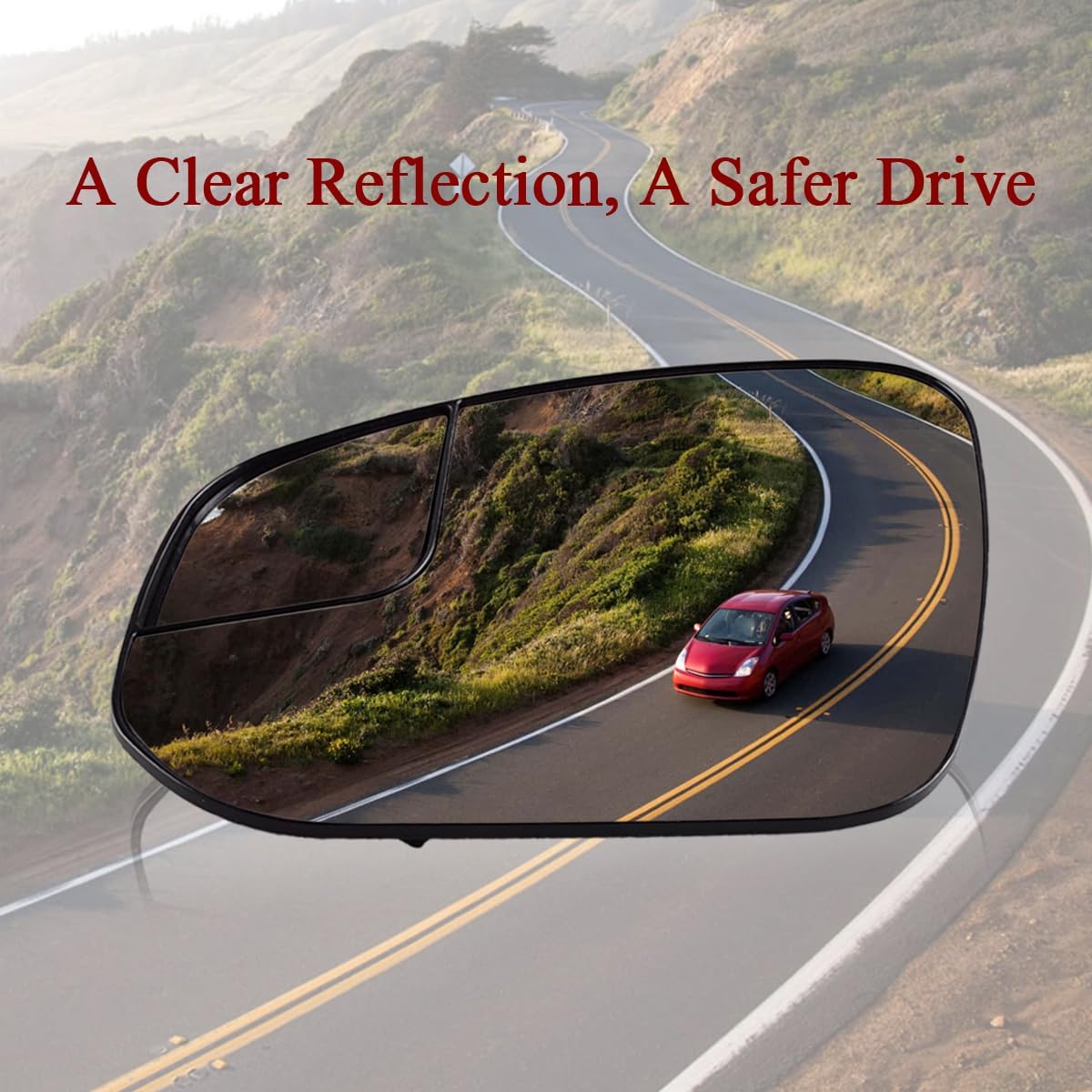 Left Side Mirror Glass Compatible for 2016 2017 2018 Toyota Rav4 & 2014-2020 4Runner, Power Heated Convex Glass w/Backing Plate and Rear Holder– Driver Side Replacement 87961-42D20