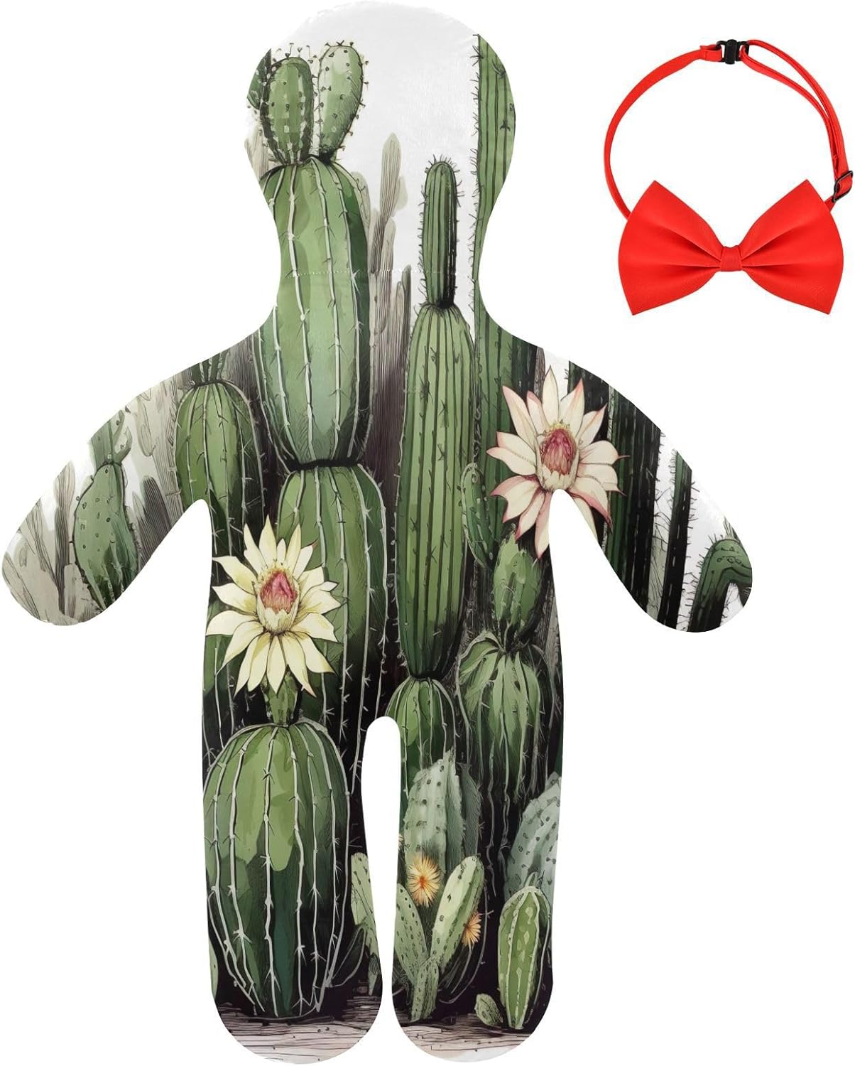 Cactus Plant Human-Shaped Pillow Soft Body Pillows Washable Velvet Pillows for Anxiety Relief Sleeping Cuddling & Support