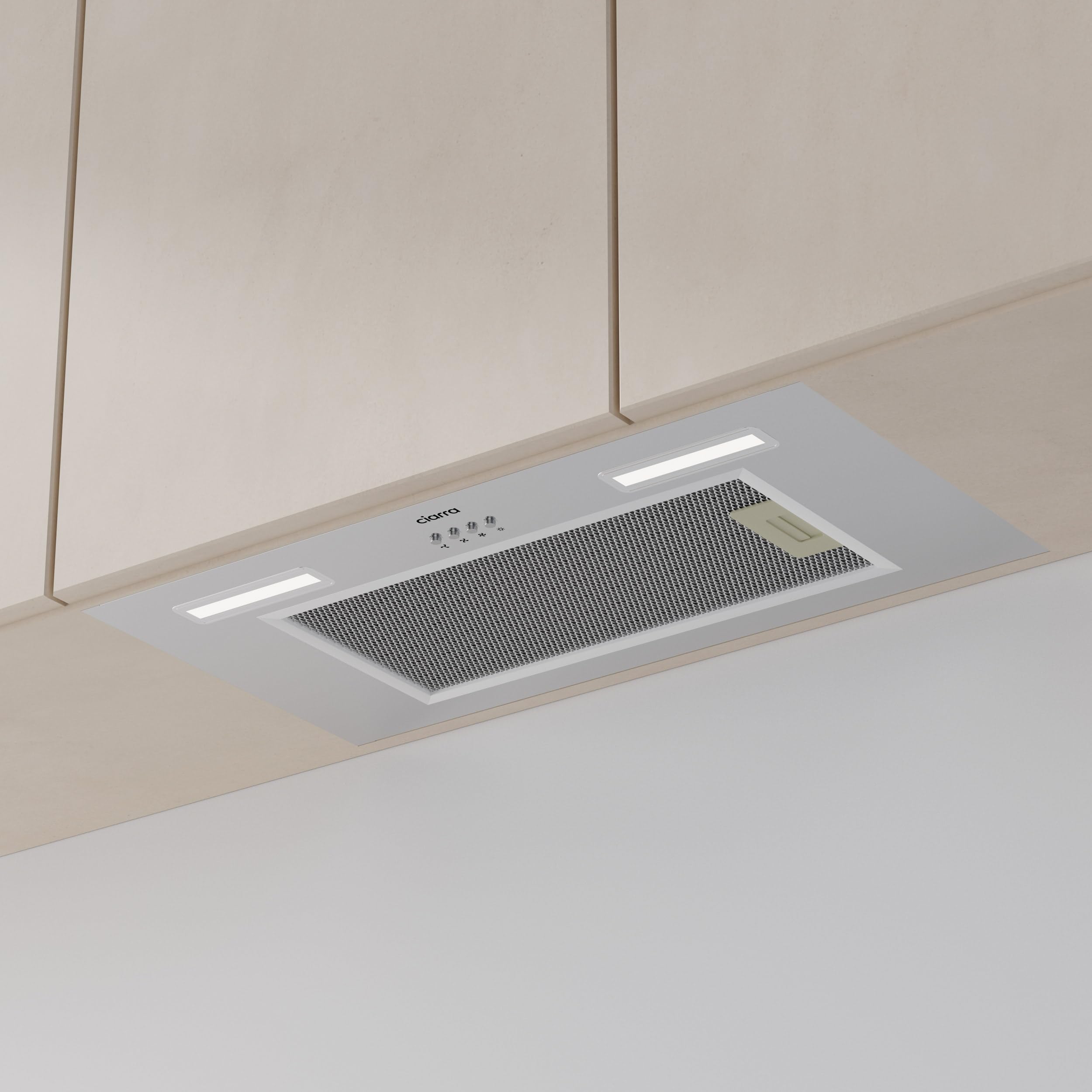 CIARRA CBCB5931B Inbouwafzuigkap 52cm Touchbediening,460m³/h 3 Snelheden,Recirculatie Afzuigkap met Koolstoffilter CBCF055, Zwart