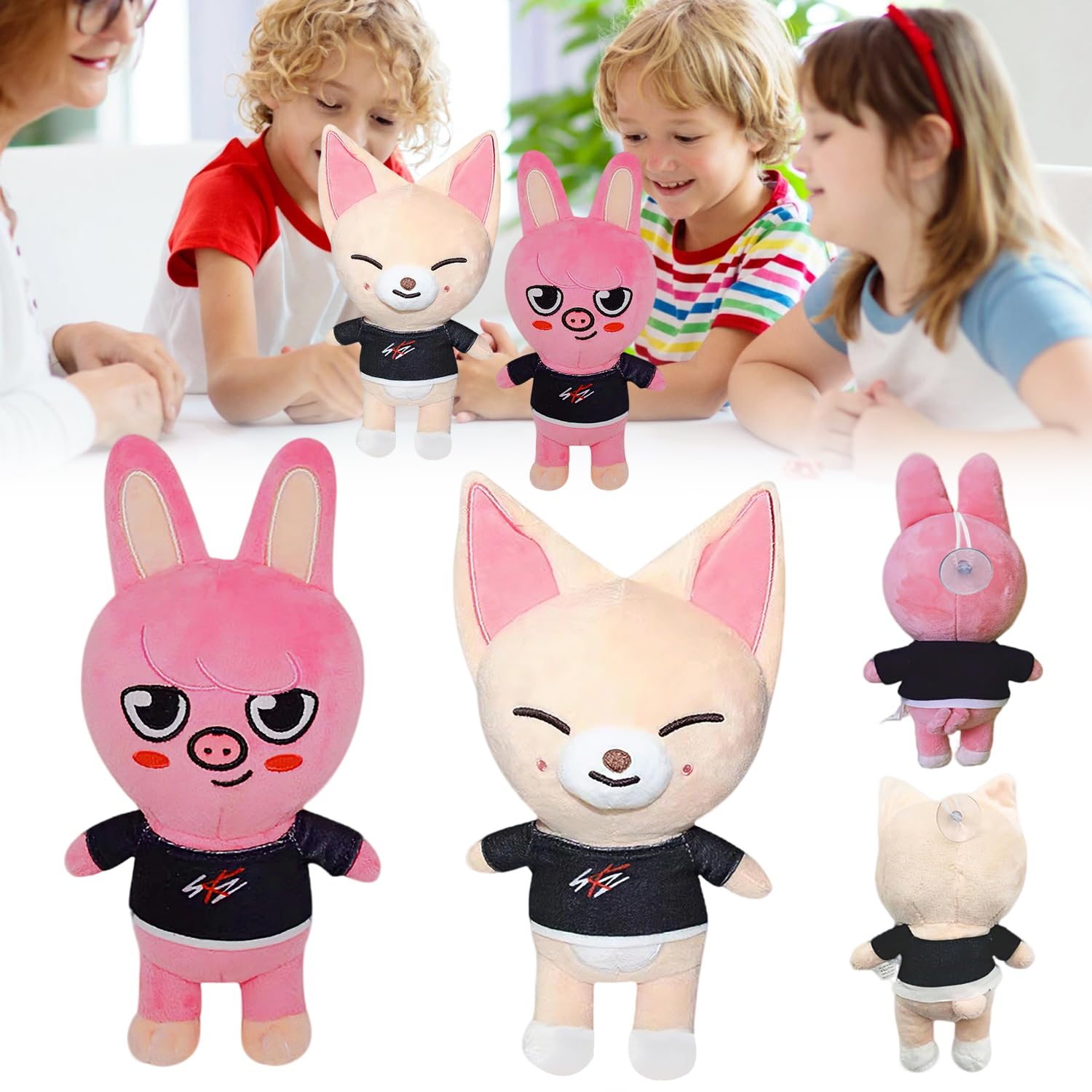 2 Piezas Stray Kids Peluche, Skzoo Plush Doll, Stray Kids Animal Plushie, decuado para fanáticos de SK, Amigos (Pollo Amarillo+Lobo Gris) — view 8