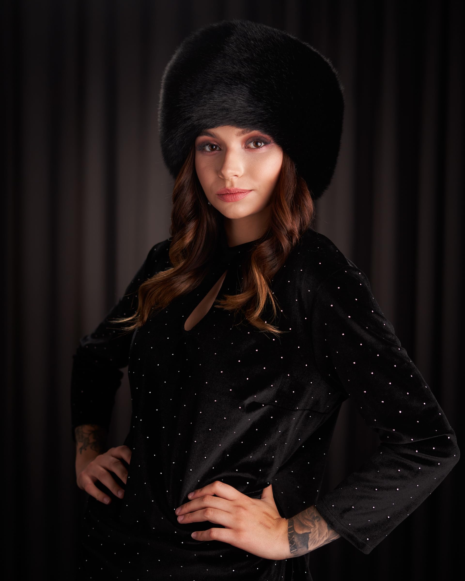 Futrzane Siberian Kosakenmütze - Pelzmütze Damen - Fell Pelz Russische Mütze