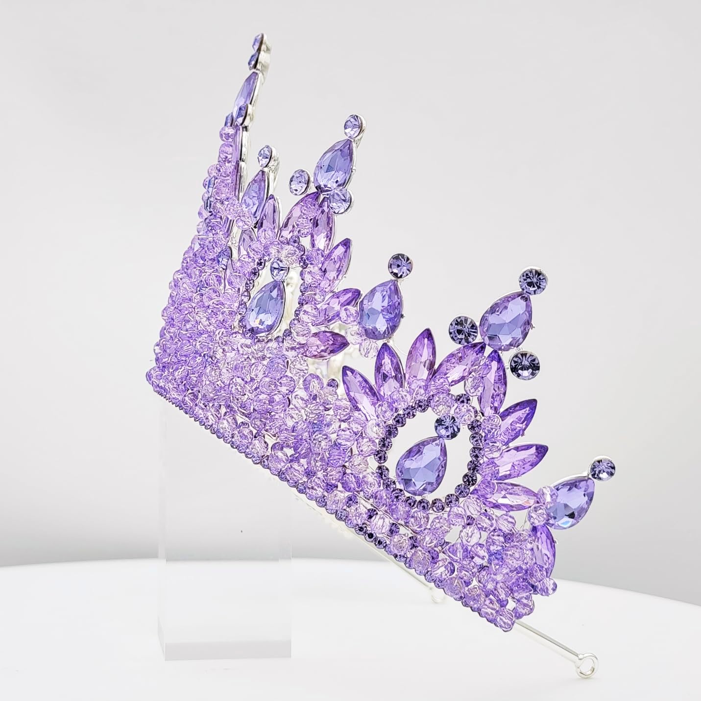 Large Tiaras and Crowns for Women Crystal Tall Pageant Crowns Rhinestone Royal Queen Headband Princess Quinceanera Headpieces for Wedding Birthday Prom Party Costume Cosplay