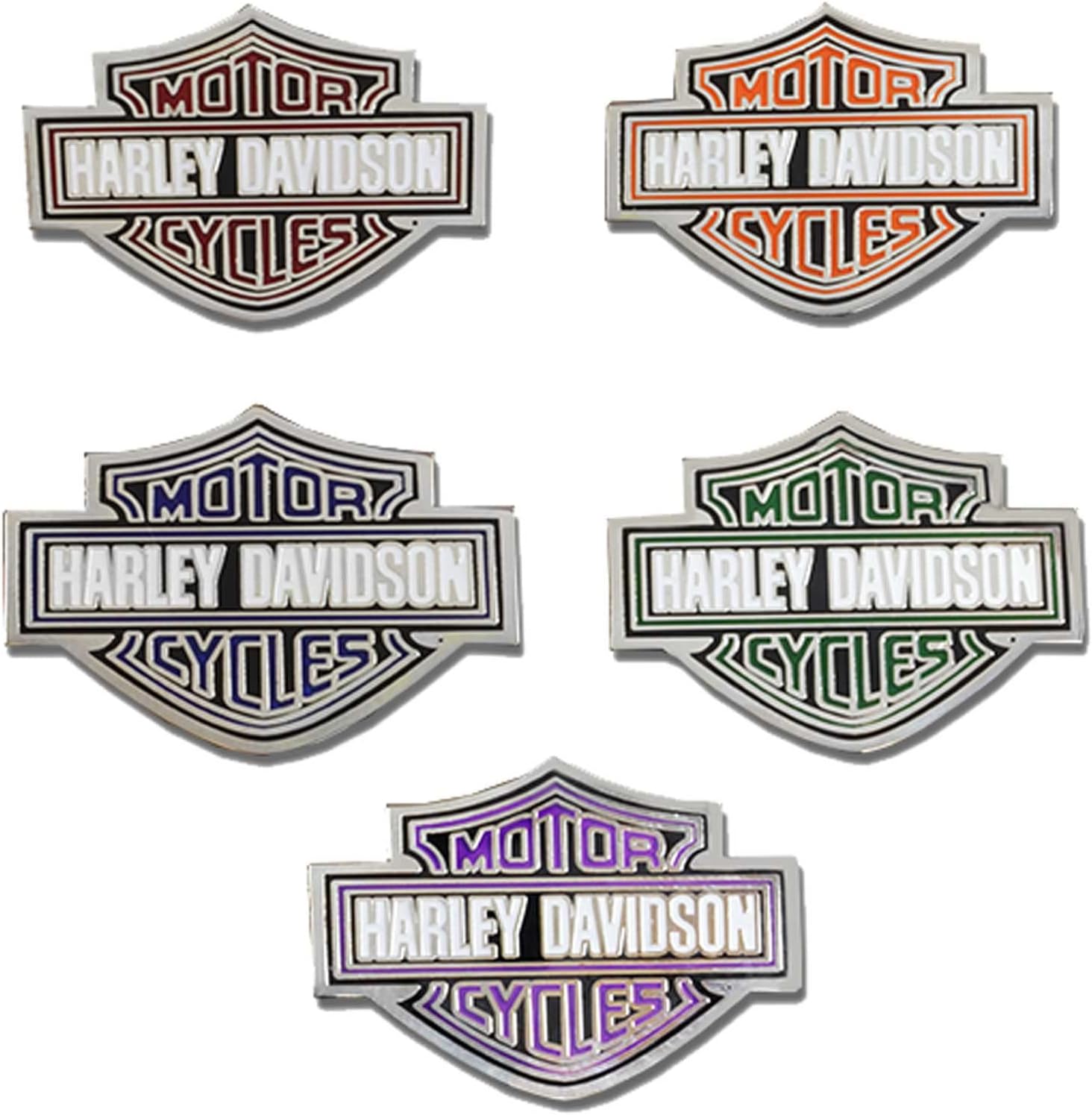 Harley-Davidson Enamel Bar & Shield Logo Collector Pin Set - Nickel Plated