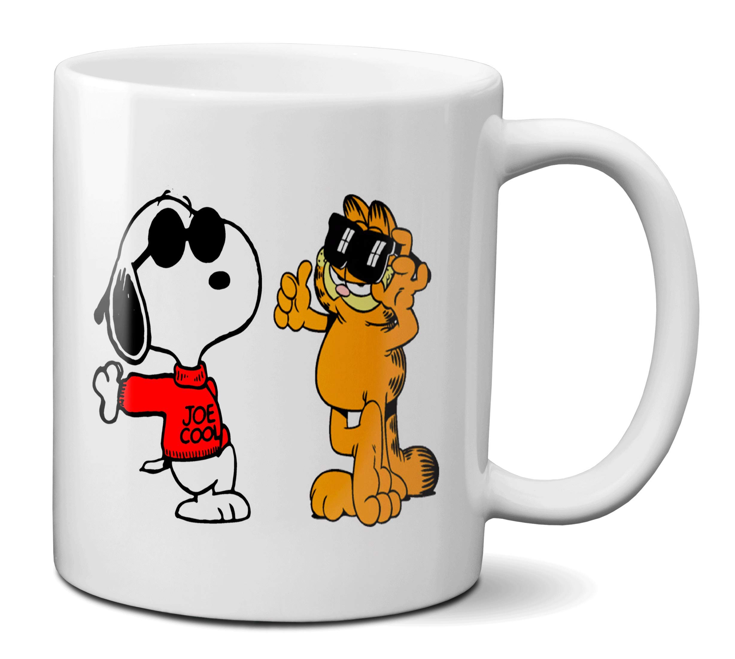 Mugtime (TM) - Inspired Snoo_py & Garfield Sunglasses Cute Ceramic Coffee Tea Mug Cup 330ml 11oz