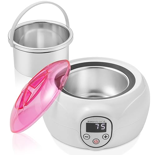 Miniatura 9 de Saloniture Máquina calentadora de cera profesional para depilación con pantalla digital para el hogar, spa o salón - Tapa negra