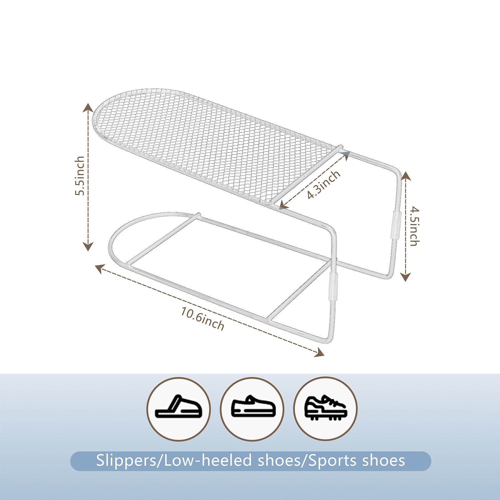 Schuhstapler Platzsparend Schuhorganizer Schuhregal Für Schränke Schuhaufbewahrung Platzsparend Schuh Organizer Für Schrank Shoes Organizer Eisen Schuhsortierer (20Stück, Weiß)