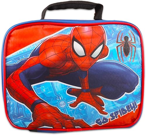 Miniatura 3 de Spiderman - Juego de mochila y bolsa de almuerzo, paquete de suministros escolares Marvel con calcomanías, botella de agua y más, Mochila para