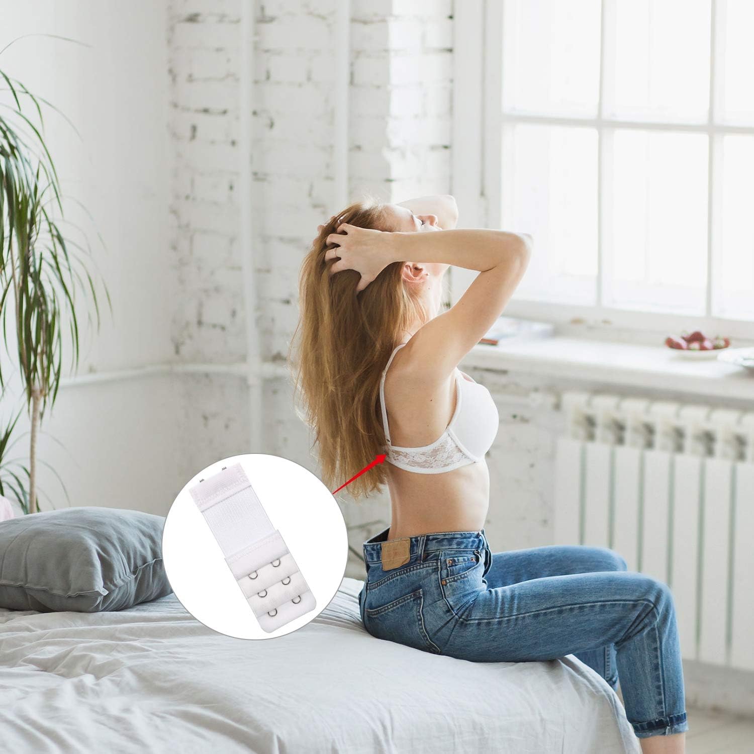6 Stücke BH-Verlängerer, BH Erweiterung 2 Haken, BH Verschluss Verlängerung, BH Verlängerung, bequem und dehnbar, Set Geeignet Gewichtszunahme-Schwangerschaft-Stillzeit(Schwarz, Weiß, Hautfarbe)