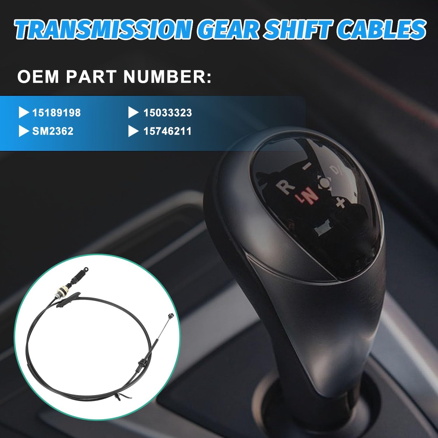 15033323 Transmission Shift Cable for GMC Jimmy 1998-2005,for Sonoma 1998-2004,for 1998-2005 Chevrolet Blazer,for S10 1998-2004,Transmission Control Lever Cable Replace SM2362 15189198