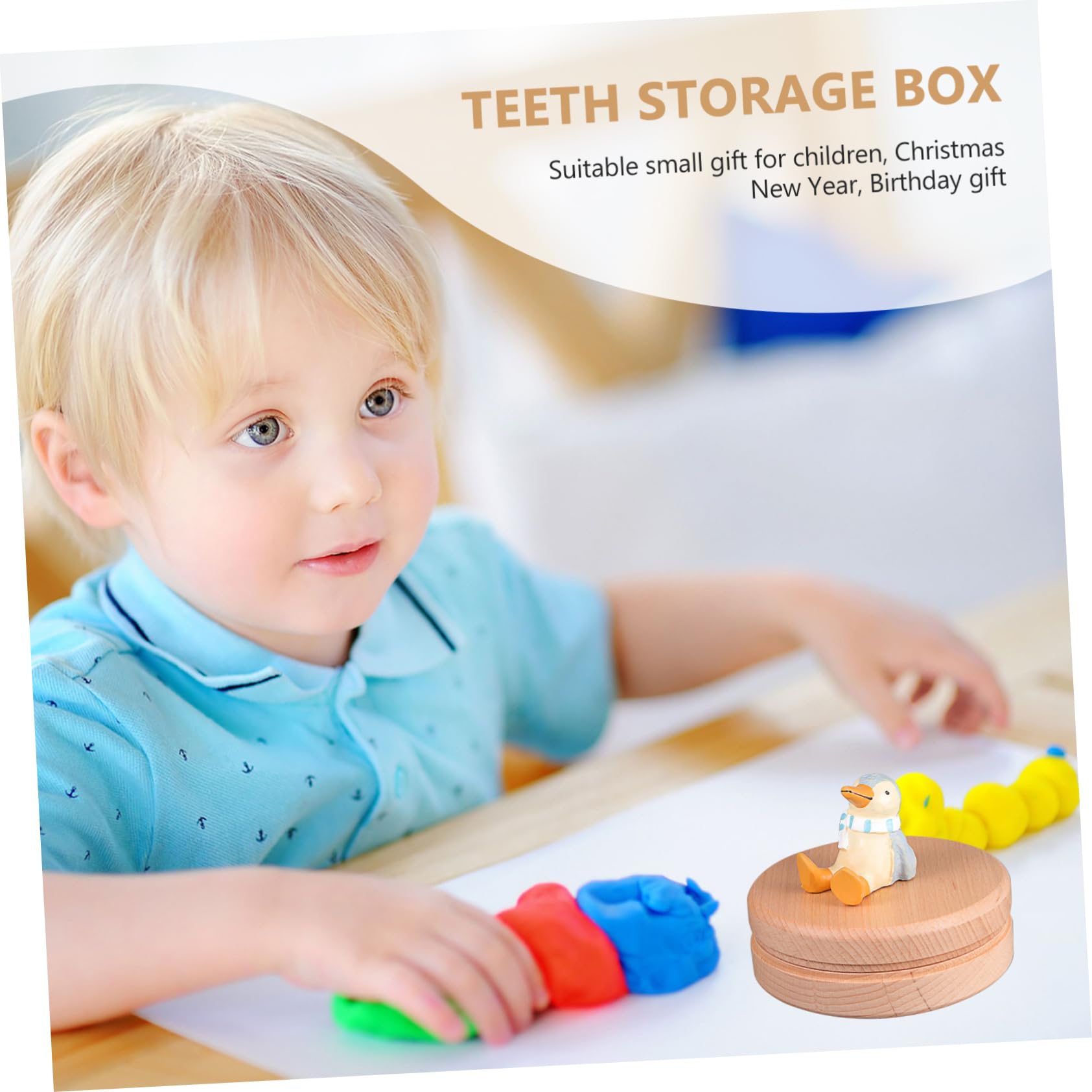 BESTonZON 1 Juego Caja conmemorativa de deciduos soporte para deciduos cajas de recuerdos porta de bebe titular de los material de haya