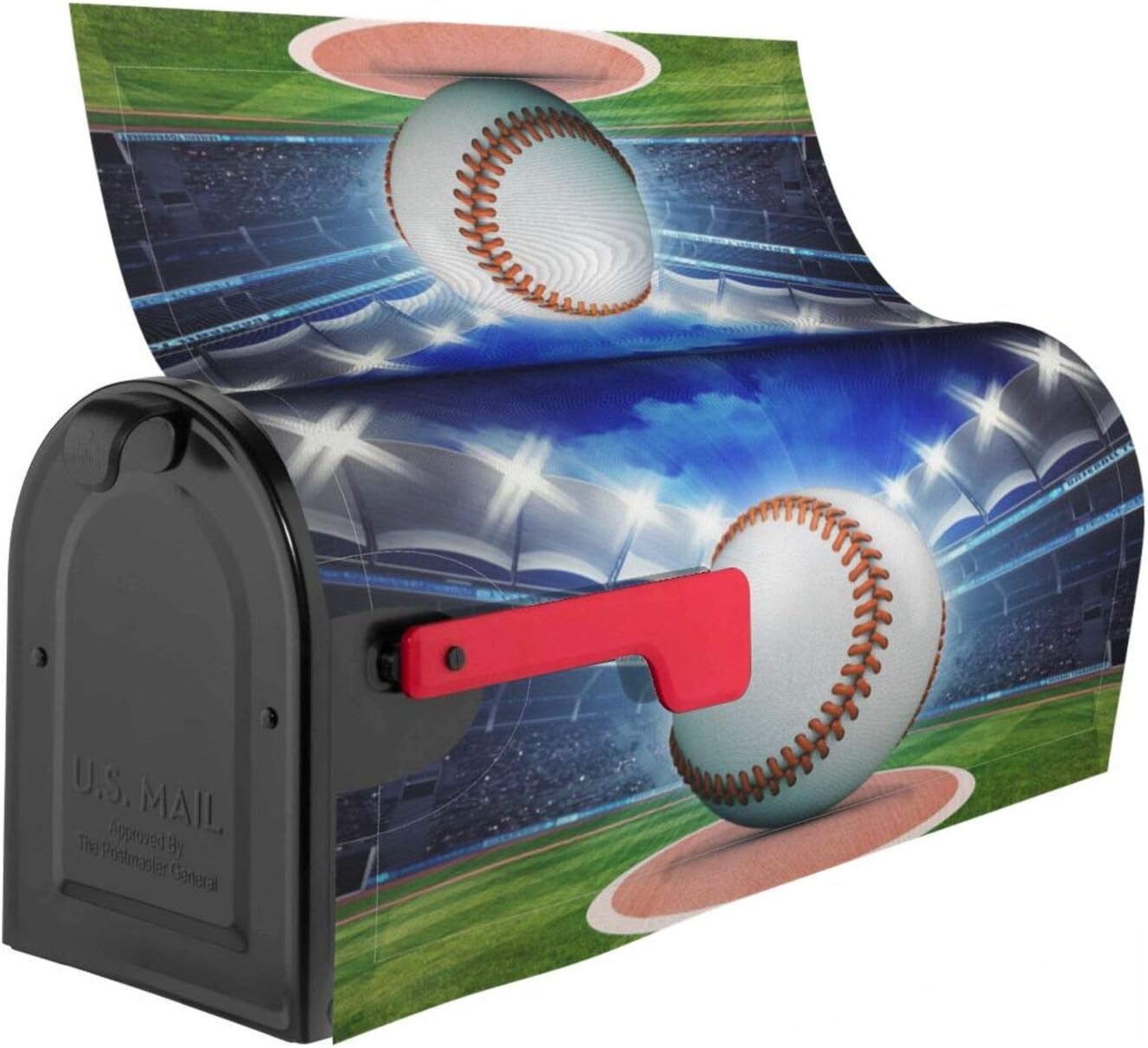 Dujiea Baseball Mailbox Cover Mailbox Wraps, Waterproof Mailbox Covers Magnetic Post Box Cover Standard Size 21"(L) x 18"(W) Garden Yard Outside Farmhouse Home Decor