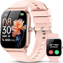 Reloj Inteligente Mujer,1.85" HD Smartwatch Mujer con Llamadas, Whatsapp Notificaciones, Smart Watch con Podómetro/Pulsómetro/SpO2/Monitor de Sueño,115+ Modos Deportes, IP68 Impermeable -Rosa Perla