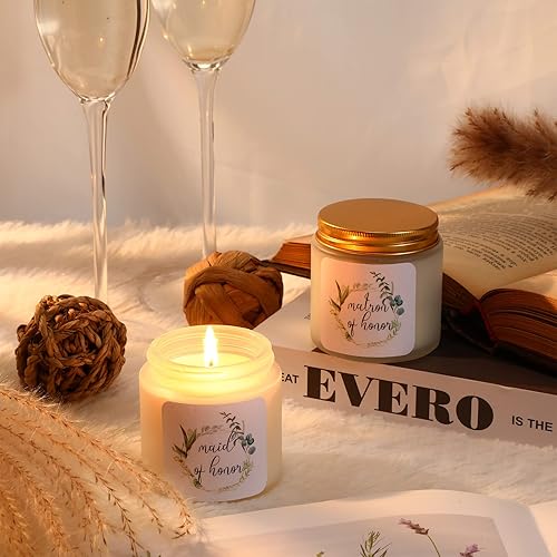 Miniatura 4 de 8 velas de dama de honor, regalo de boda, sal marina, salvia, perfumada, regalo de propuesta de novia, velas de cera de soja natural, juego de