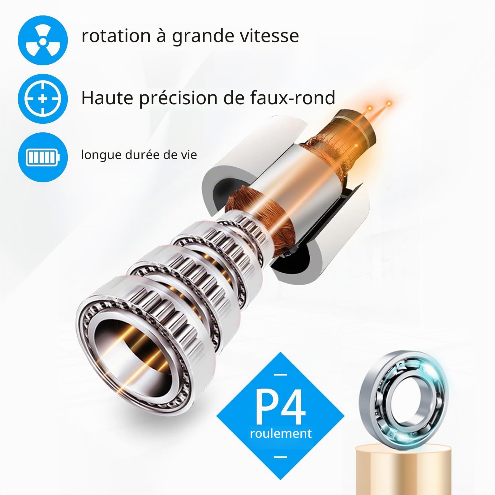 RATTMMOTOR Moteur de broche CNC 2,2 kW - 220 V - 24 000 tr/min - 400 Hz - Refroidissement par air - Broche CNC - Pour machine à graver CNC