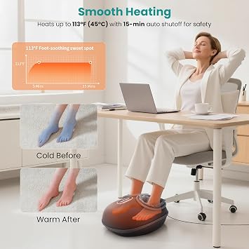 Nekteck Foot Massager with Heat: 3 Modes Deep Kneading Therapy