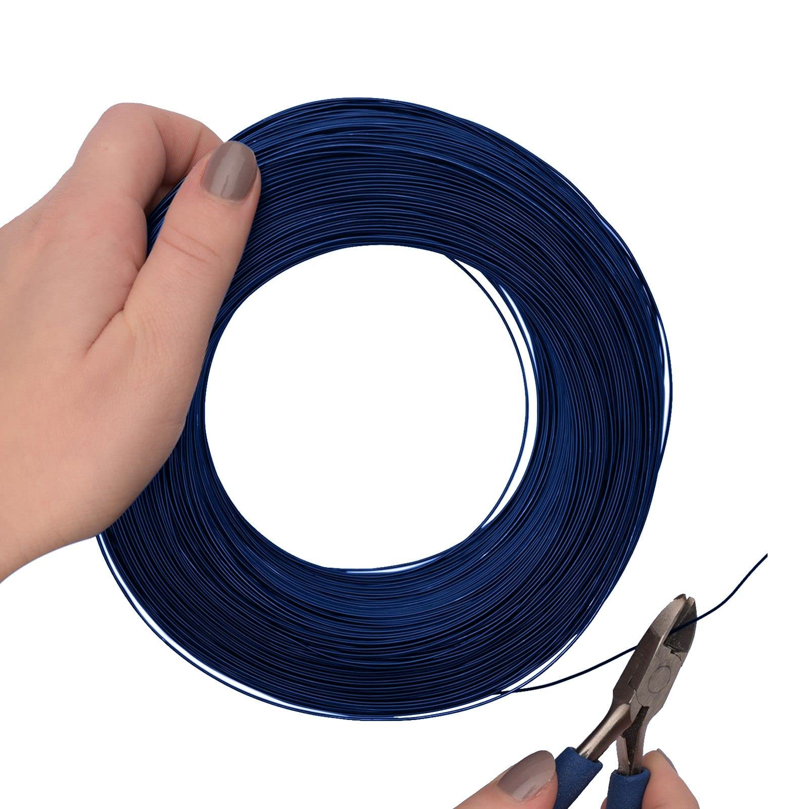 Vaessen Creative Basteldraht und Schmuckdraht 365 m x 0,8 mm Royal Blue – Flexibler Draht zum Basteln für Blumenkranz, Scmuckherstellung und Modellbau