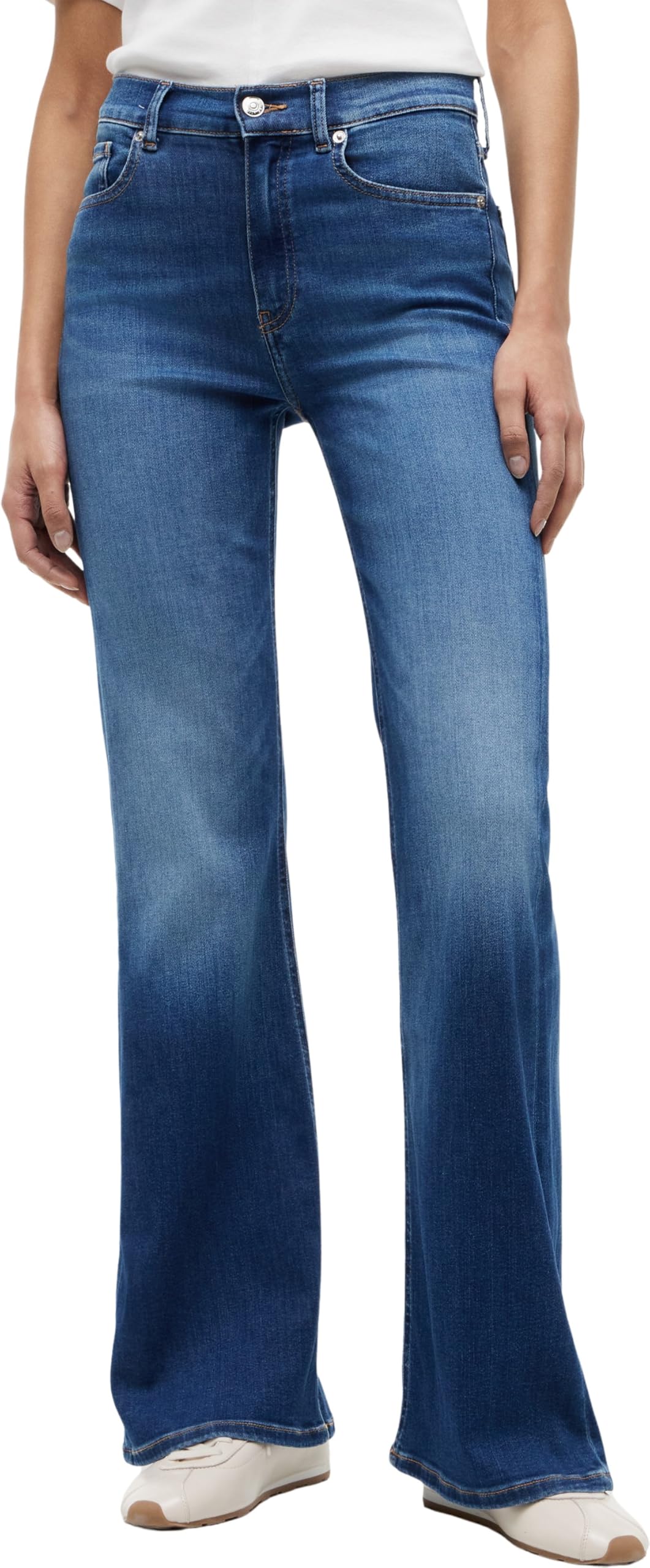 Tommy Hilfiger Women's Flare Katy Rw WW0WW49952 Bootcut, Denim (Katy Mid), 33W / 34L
