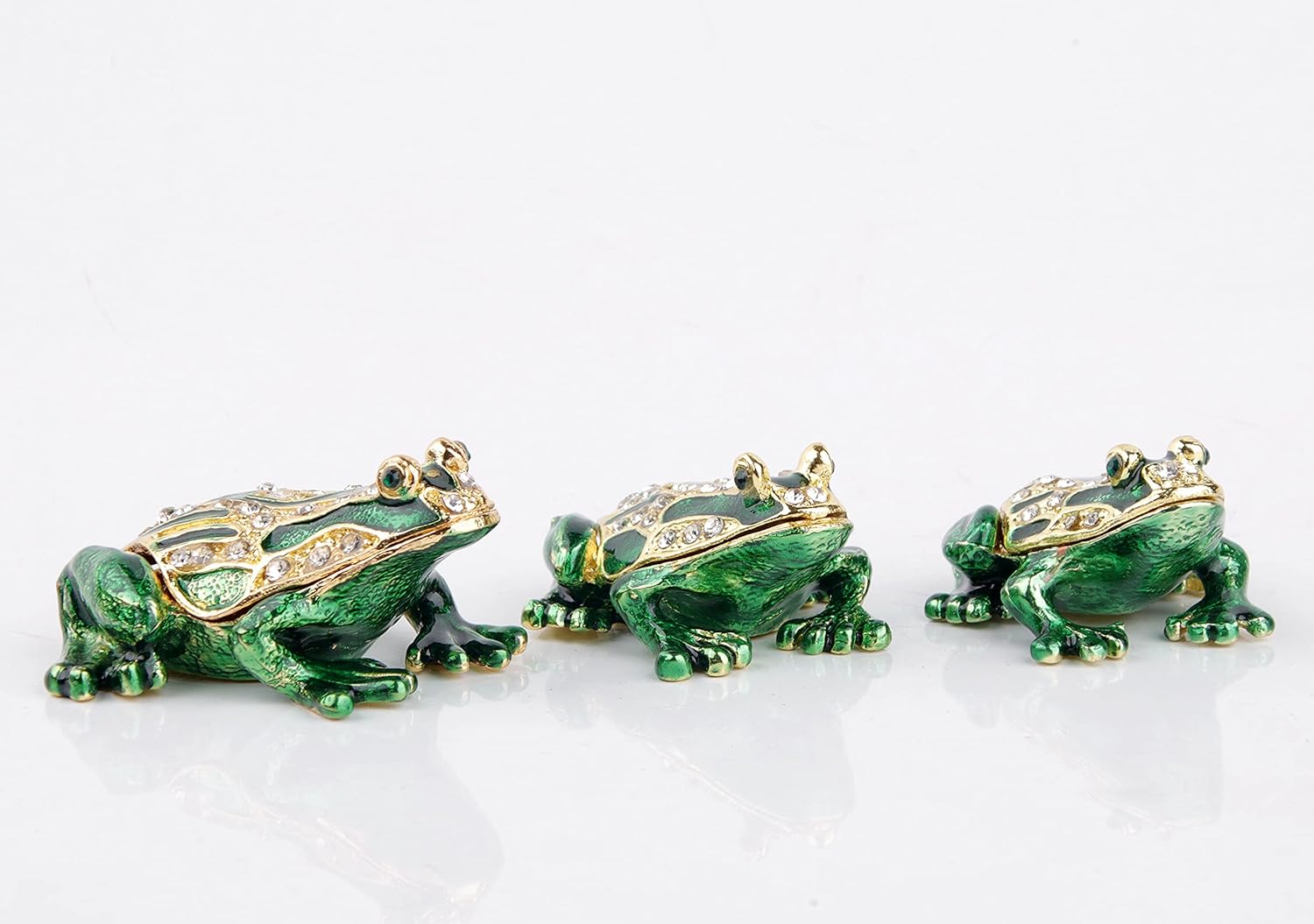 SEVENBEES 3pcs Hand-painted Frogs Jewelry Trinket Boxes Hinged Jewelry Box Frog Trinket Box Gift for Home Decor - Image 7
