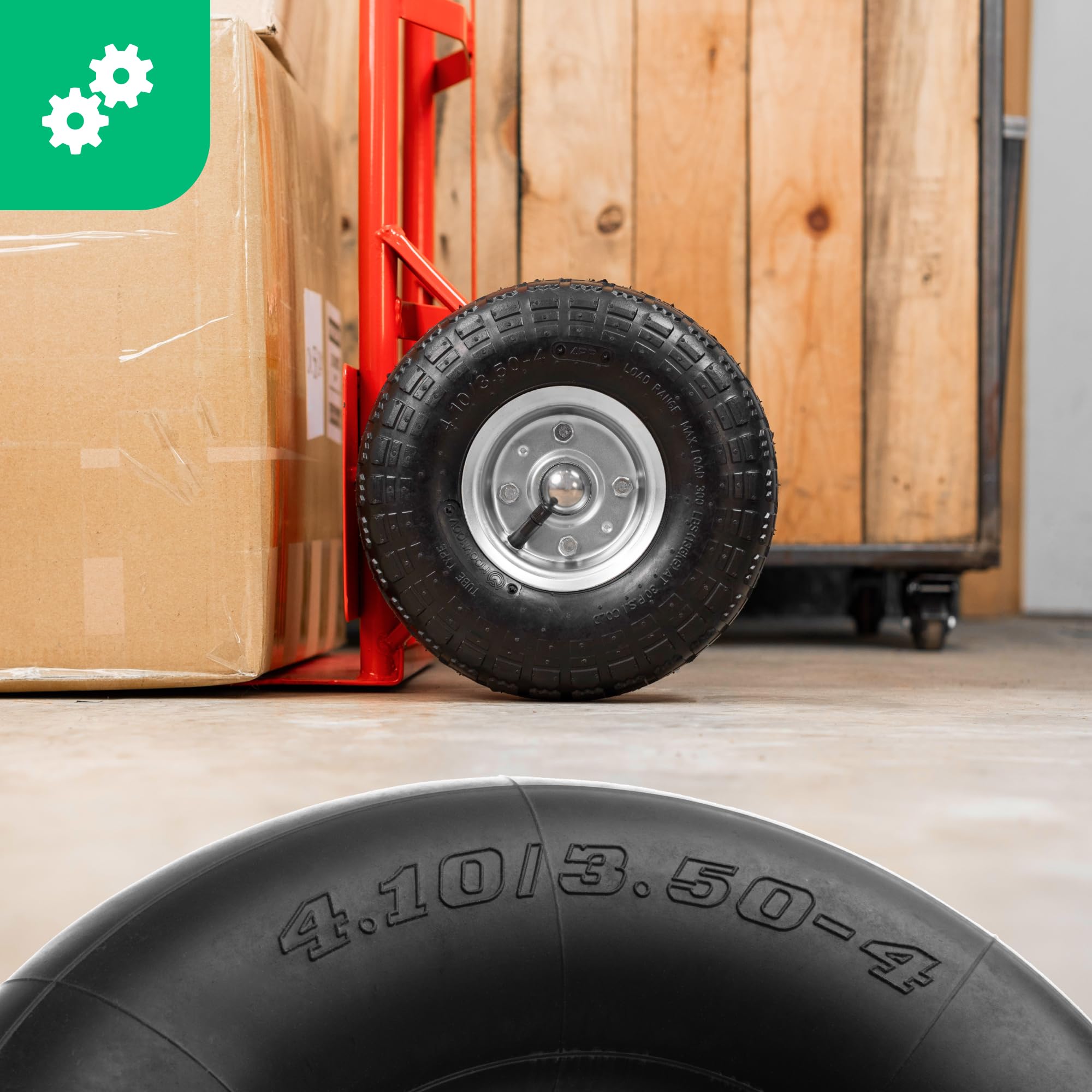 MoovMoov Camera d’Aria 4.10/3.50-4 per Scooter per Disabili, Scooter a Quattro Ruote, Carrello a Mano e Carrello da Giardino - Cerchio 4 Pollici - Set da 2