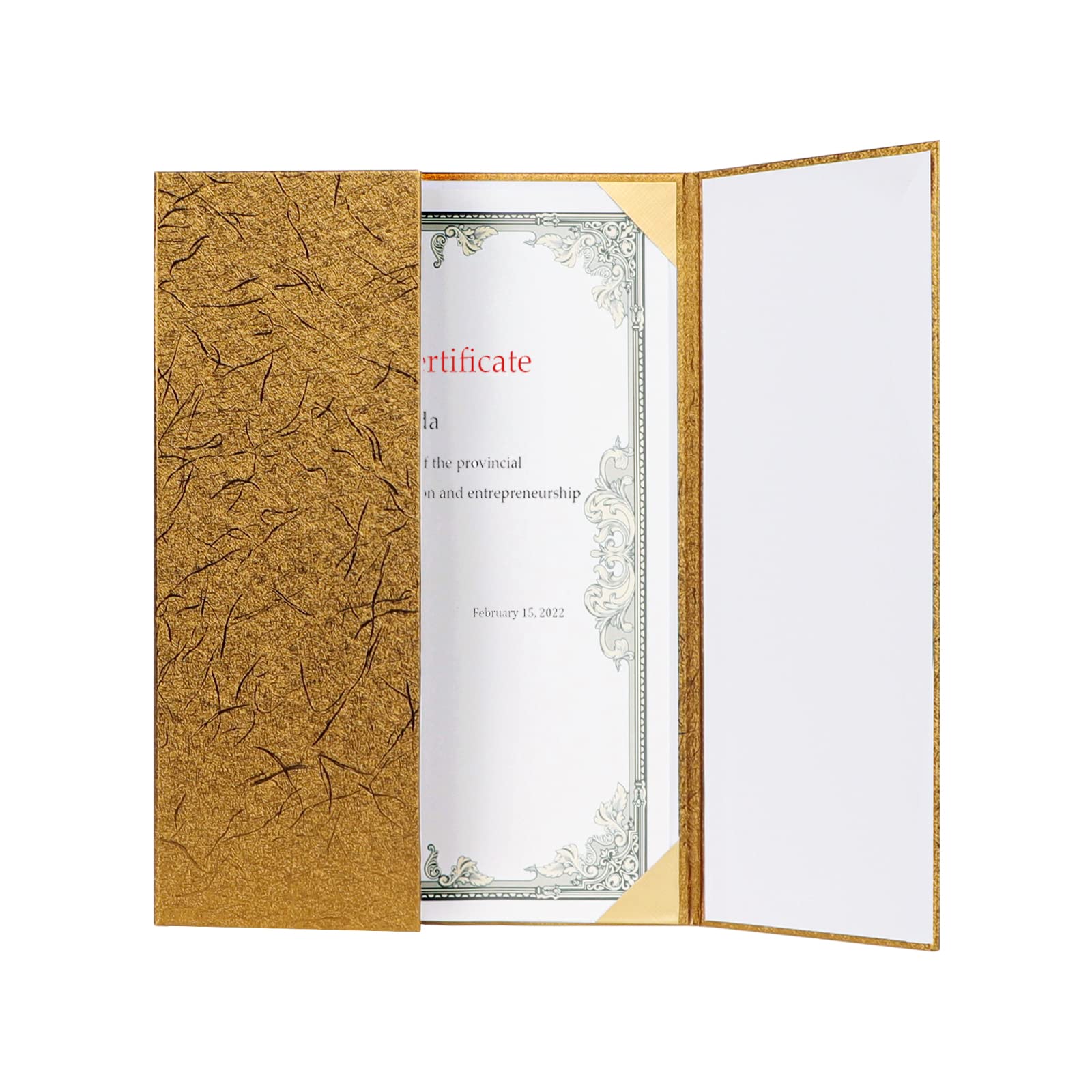 Urkundenhülle 2 Stück A4 Urkundenmappe mit Urkundenpapier Dreifach gefaltete Zertifikathülle Hardcover Zeugnismappe Zertifikat Halter Robust Zertifikatabdeckung für Abschluss Diplom Anerkennung