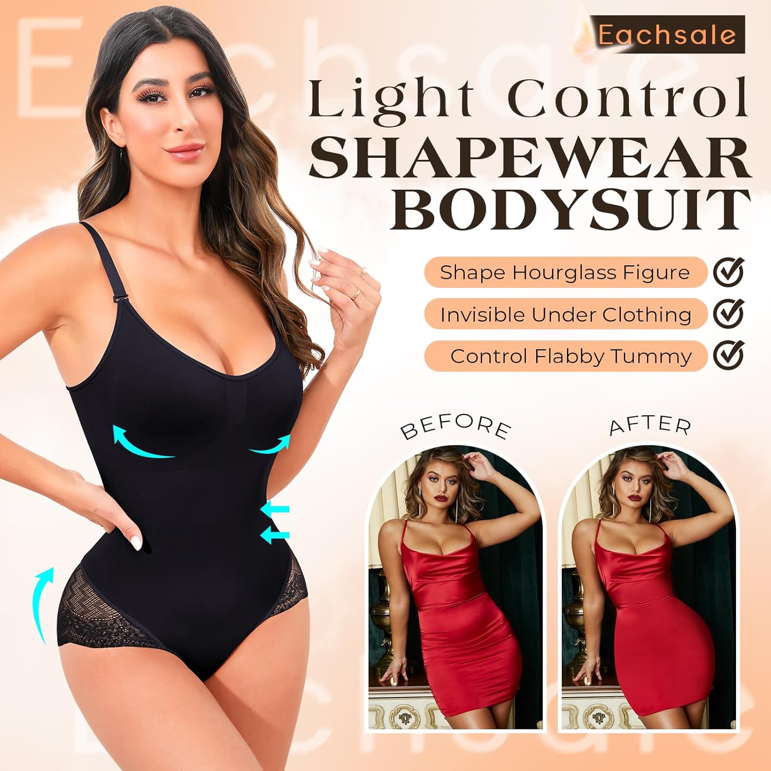 Bodysuit Shapewear for Women Tummy Control Full Body Shaper Sculpting Jumpsuit Bodysuit Seamless Under Dresses - Image 3