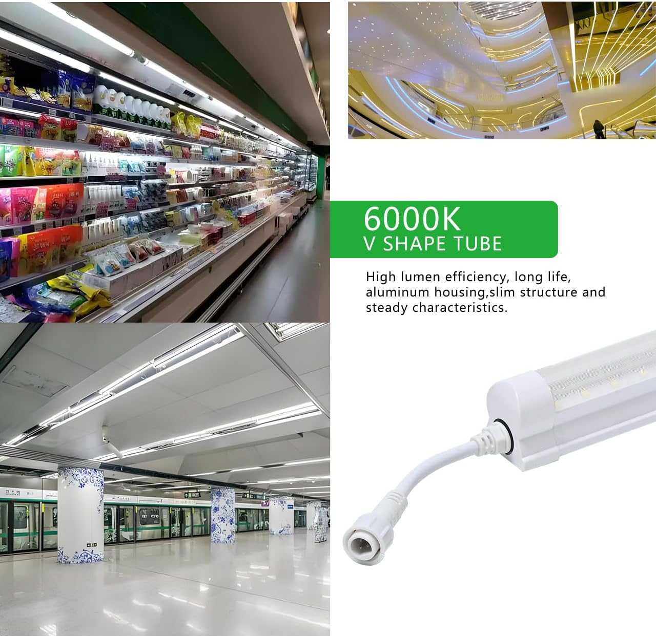 4 Pack LED Freezer Tube Lights, 2FT 15W T8 Integrated Cooler Light Fixture,Daylight White 6000k Waterproof Refrigerator Light for Fridge, Supermarkets or Grocery Stores
