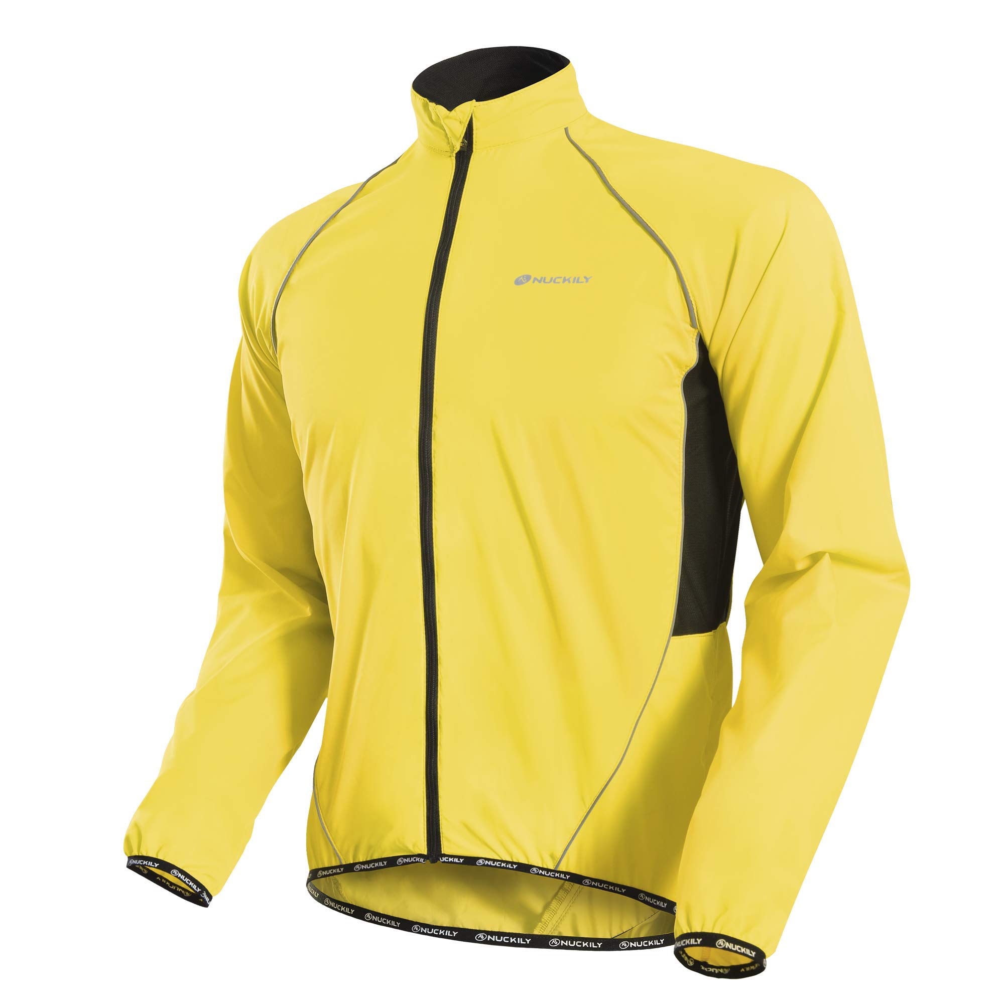 NUCKILY Giacca da ciclismo multifunzione da uomo, giacca a vento, antivento, impermeabile, traspirante, riflettente, per mountain bike, anti-UV, jogging, escursionismo