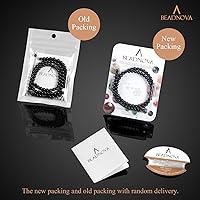 Vista 7 de Cuentas Beadnova redondas de ónix negro de 4 mm, sueltas, para hacer joyas (90-92 piezas)