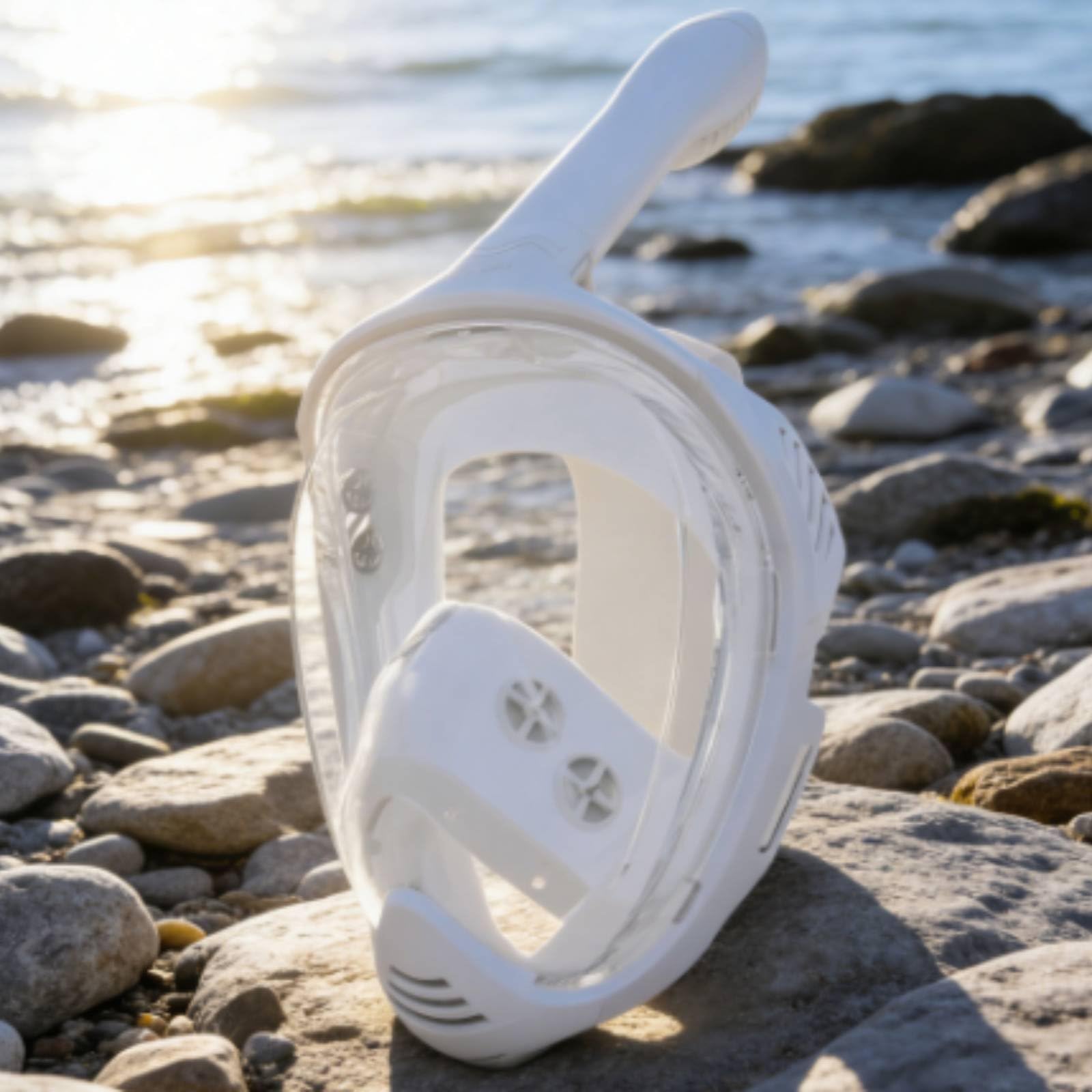 KESOTO Máscara de Snorkel de Cara Completa Gafas Tubo Visor Plegable con de Respiración Seco y Ajuste Facial Adecuada para Adultos y Niños en Natación