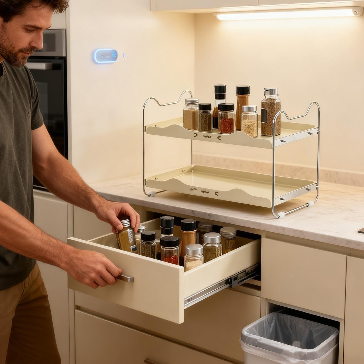 Ripiano Per Cucina Antiscivolo Risparmio Spazio Archiviazione