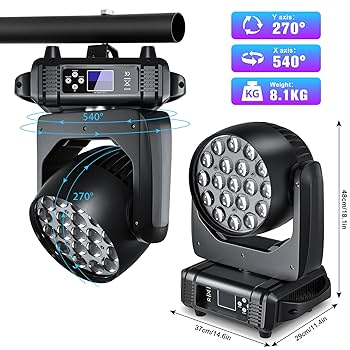 週末限定特価❗️Moving Wash 19×15w 【ムービングライト】 Amazon.com: LED Moving Head Light 19x15W Beam/Wash/Zoom