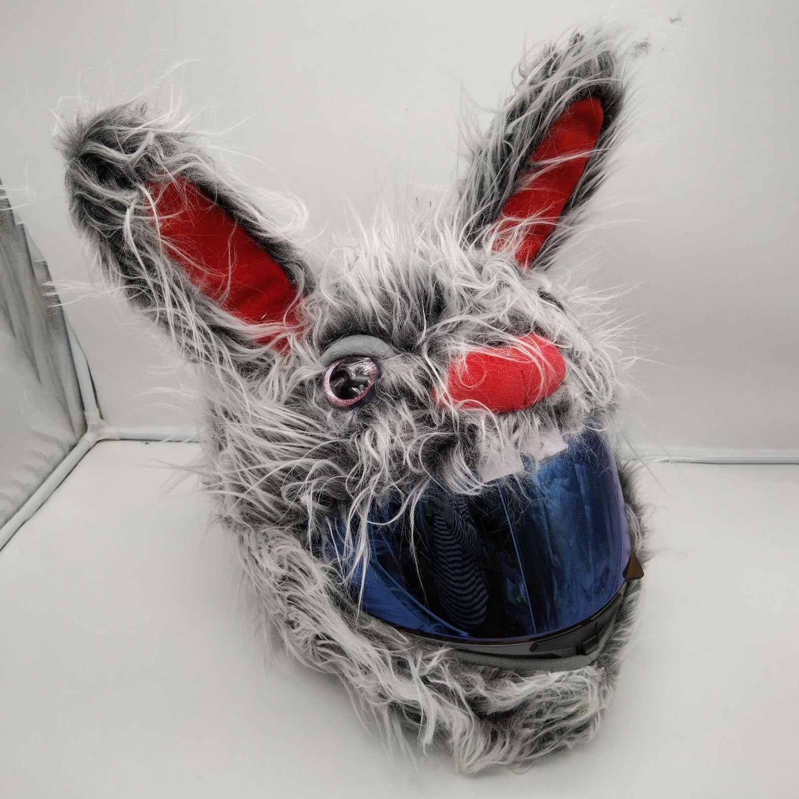 Makamsui Motorcycle Helmet Covers Suitable for Most Full Face Helmets, Decorative Animal Plush Motorbike Helmet Cover for Fun Rides and Gifts Rabbit : Automotive