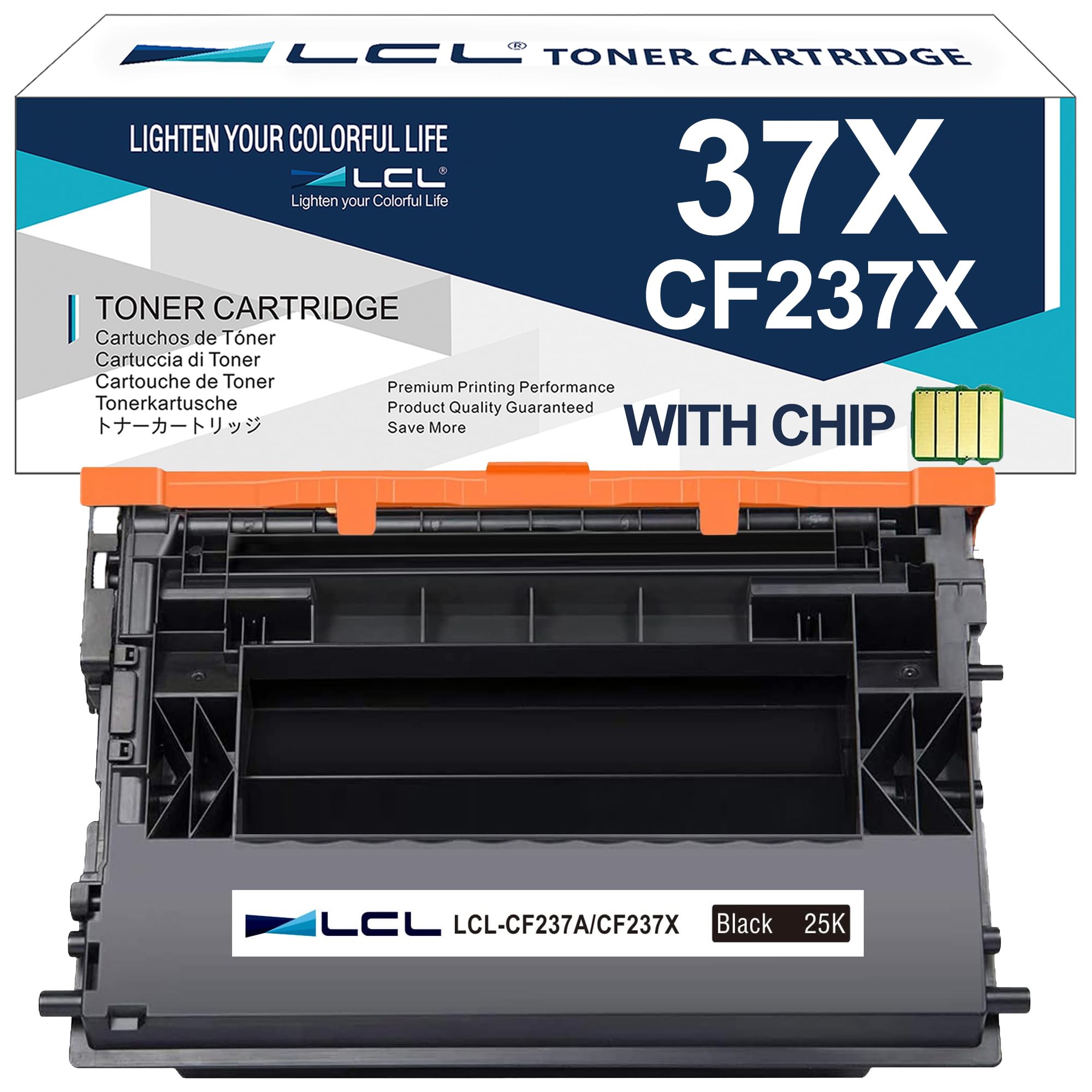 LCL Cartouche de Toner Compatible 37X CF237X 25000pages (1 Noir) Remplacement pour HP LaserJet Enterprise M608x/M609dn MFP M631 M632 M633 M608dn/M608n/M609dh/M609x/M631h/M631z/M632fht/M632h/M632z