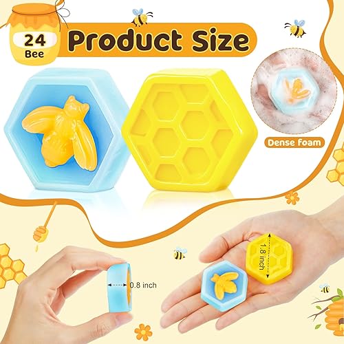 Miniatura 15 de Juego de 100 recuerdos de fiesta de abejas para baby shower, incluye jabón de panal con tarjeta de agradecimiento, jabón de miel para invitados