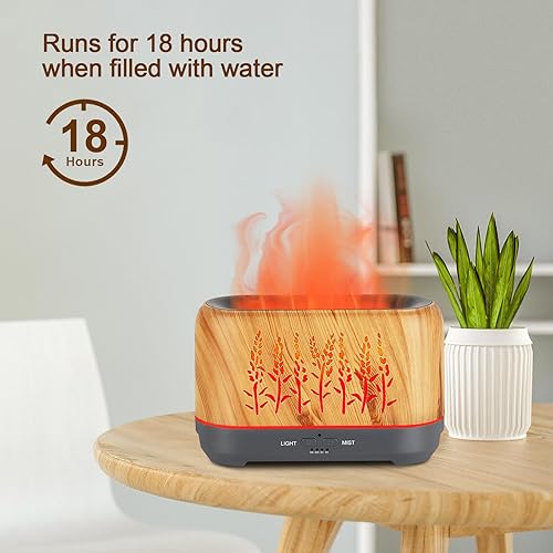 Miniatura 4 de Difusor de aceite de aromaterapia para habitación difusor ultrasónico de niebla fría extiende el aroma por la habitación - Color llama luz ambiental