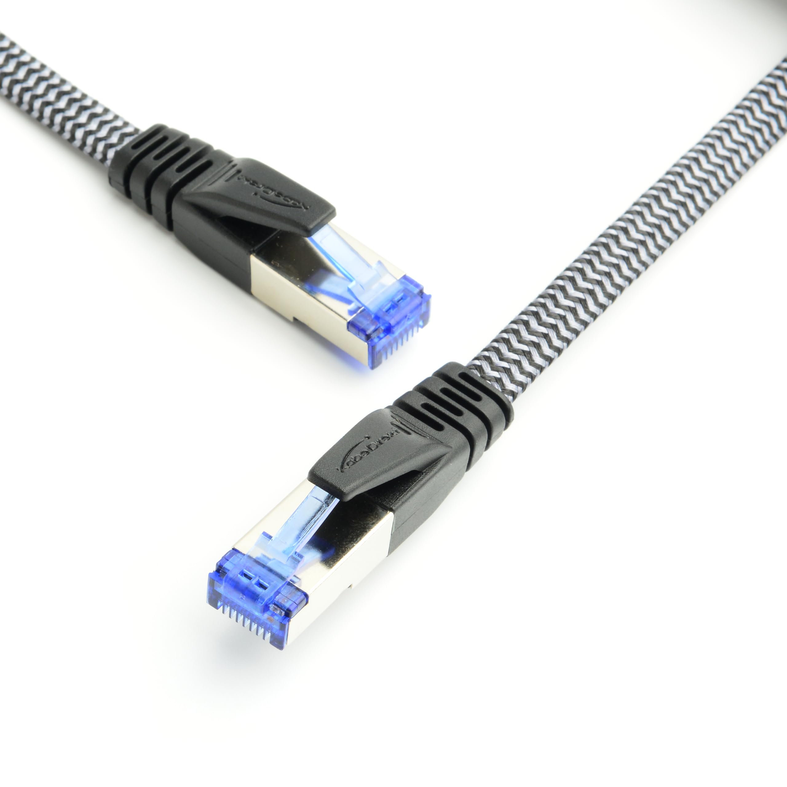 KabelDirekt – Cavo di rete Cat 7 piatto – 30m – 10Gbps, nylon, nero