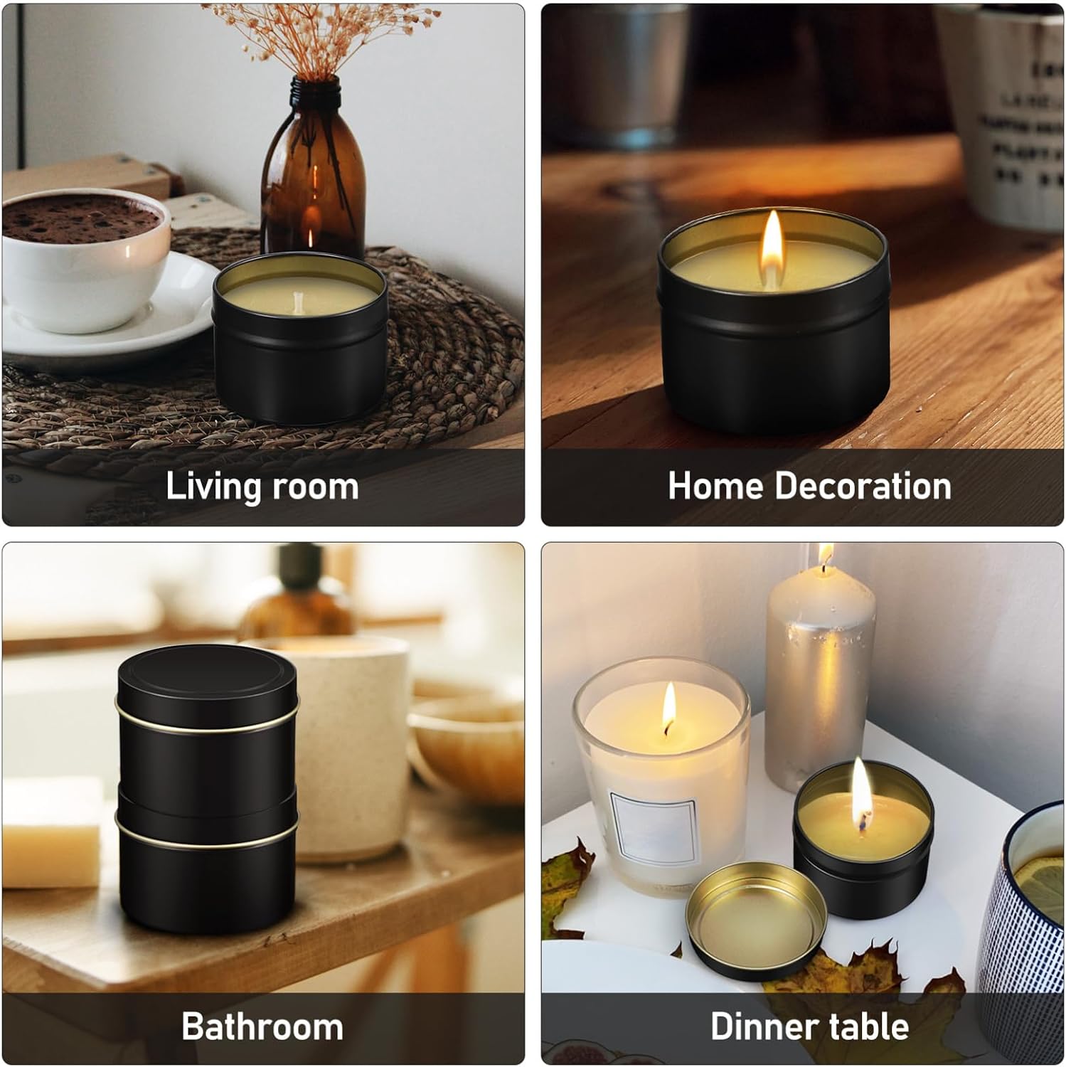 24pcs Tinplate Candle Jars Round Aromatherapy Empty Jar for Candle Making DIY