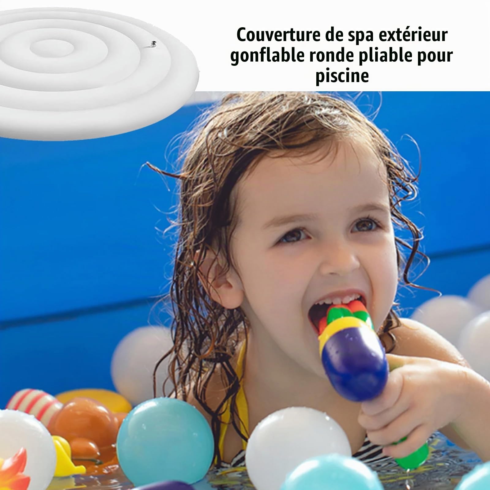 Couvercle Gonflable Rond, Bâche De Piscine Ronde 145 CM Housse De Gonflable Ronde BâChe Ronde Couverture Imperméables Et Antipoussière CoupeVent