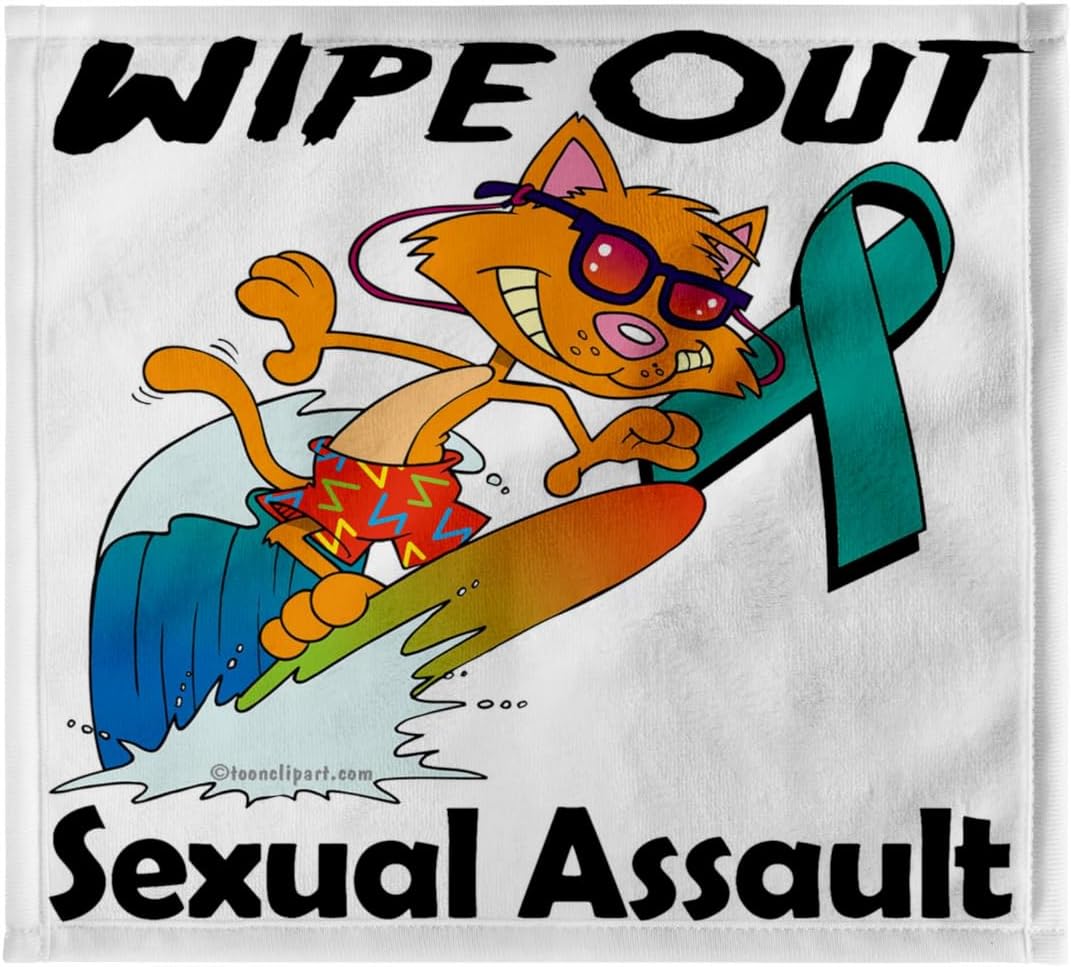 3dRose Wipe Out Sexual Assault Awareness Ribbon Cause Design 22x30 Bath Hand Pool Towel