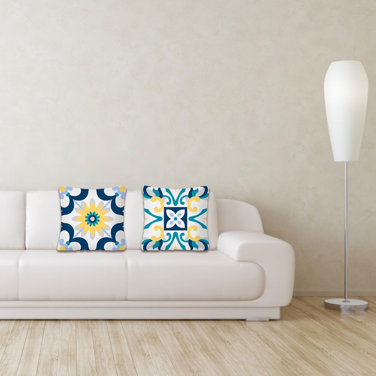 Betadistor Cushion Covers Set of 4 Flowers Square Pillow Cover Throw Pillow Case Home Pillowcases Floral Cushion Cover for Sofa Chair Couch Bedroom Garden Outdoor Decorative 45x45cm - Image 3