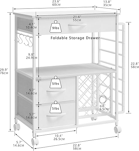 Miniatura 3 de Carro de almacenamiento Compatible con máquinas Cricut Soporte para máquina de corte con cajones y soporte para rollo de vinilo Gabinete de