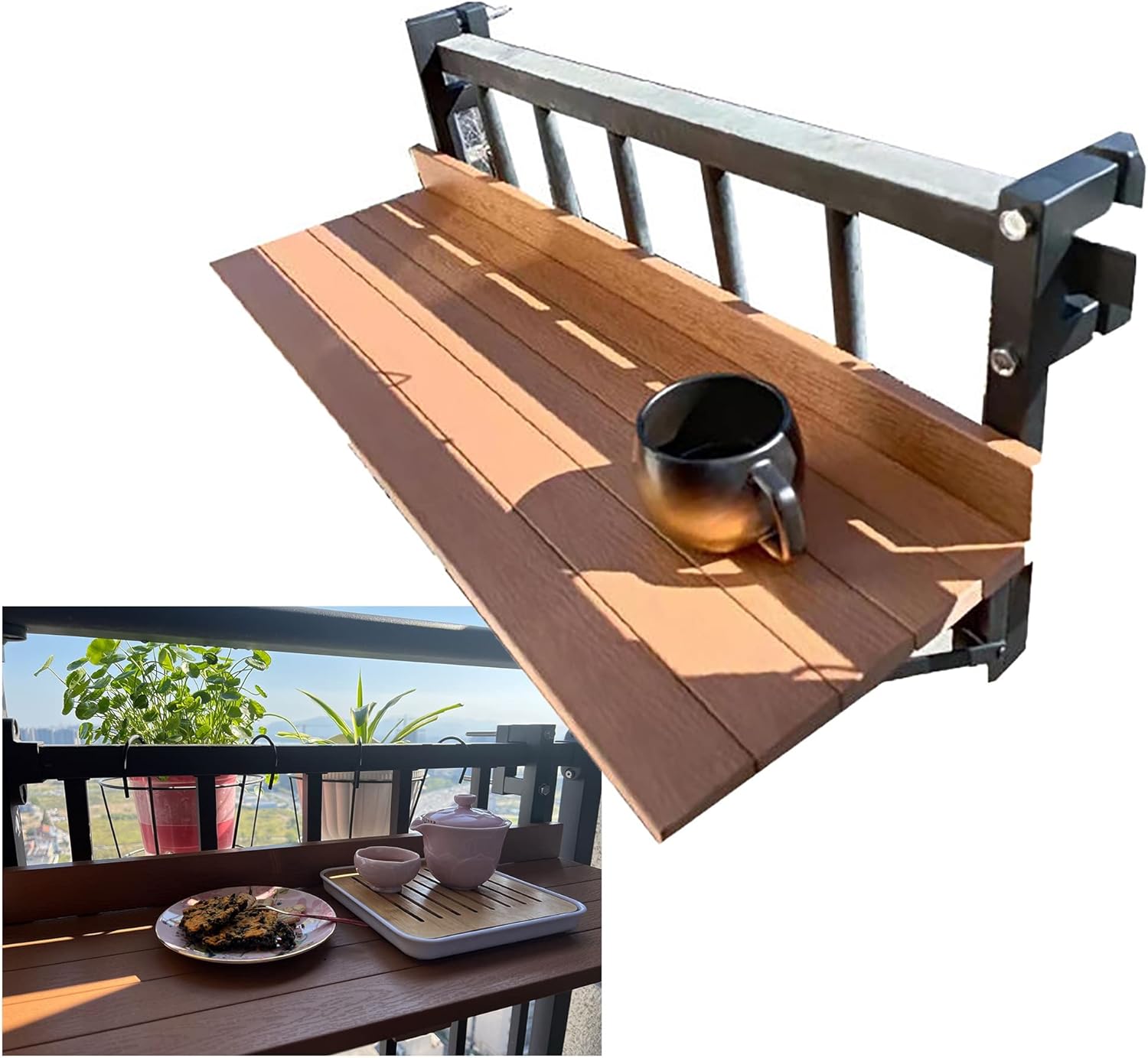 Balkonhängetisch BalkonBartisch für Geländer, Balkongeländer