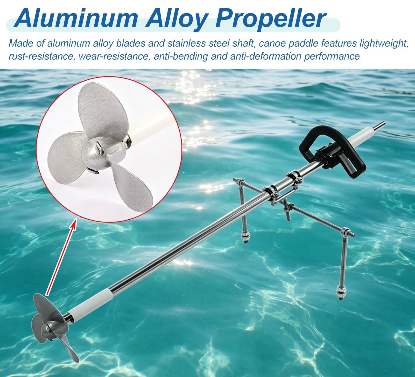 Motore Fuoribordo Componente Elica per Trapano Elettrico per Barca per La Pesca, Piccolo Motore Elettrico Portatile per La Traina, Propulsore Subacqueo Senza Fili(With Bracket,L1.25m(4ft))