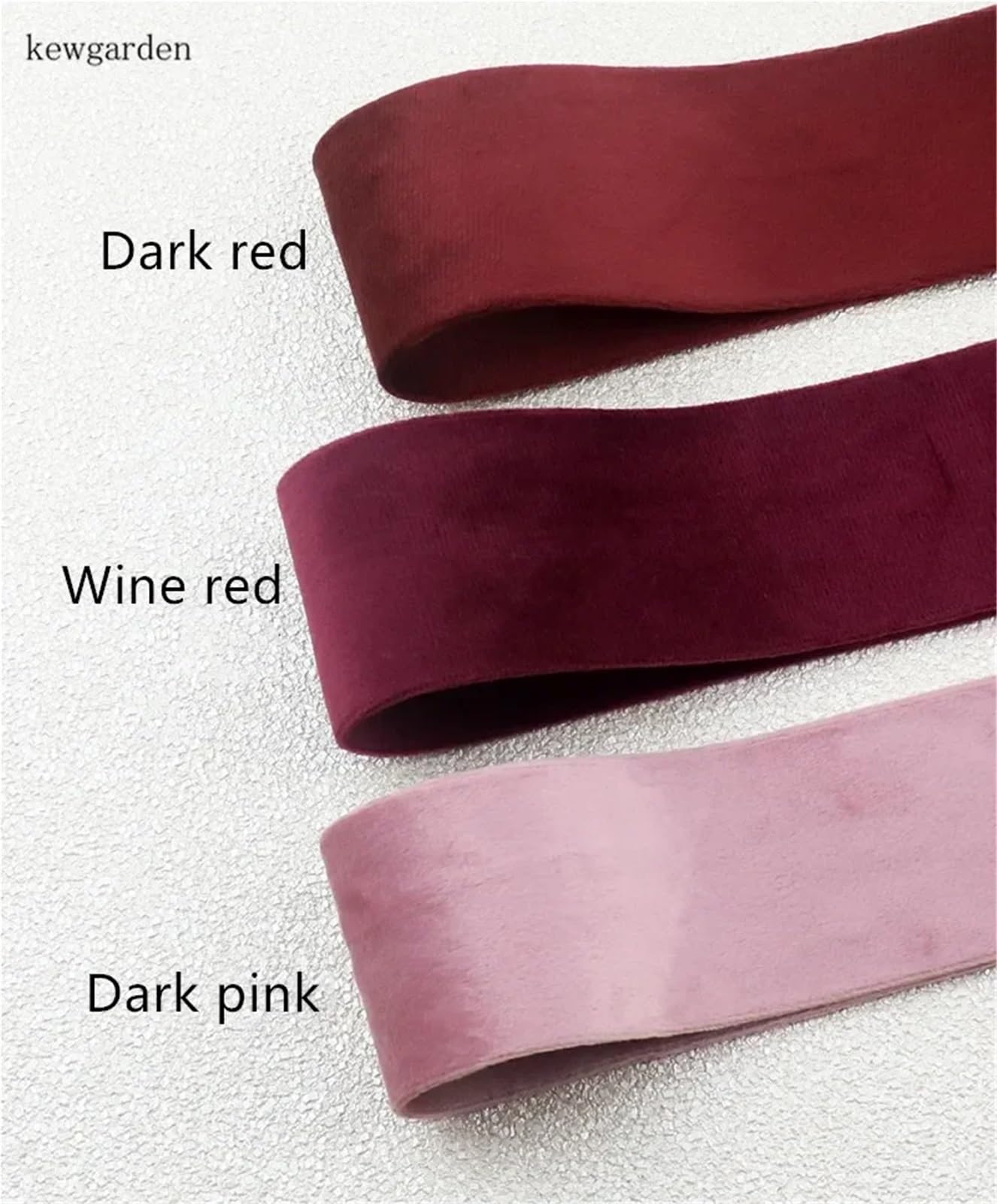 Rotes Samtband, 3 Rollen, Samtband, 50/25/10 mm für DIY Schleife, Satinhandwerk (Rosa, 25 mm)