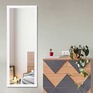 Wall Mounted Full-Length Mirror 44x16 with Polymer Frame
