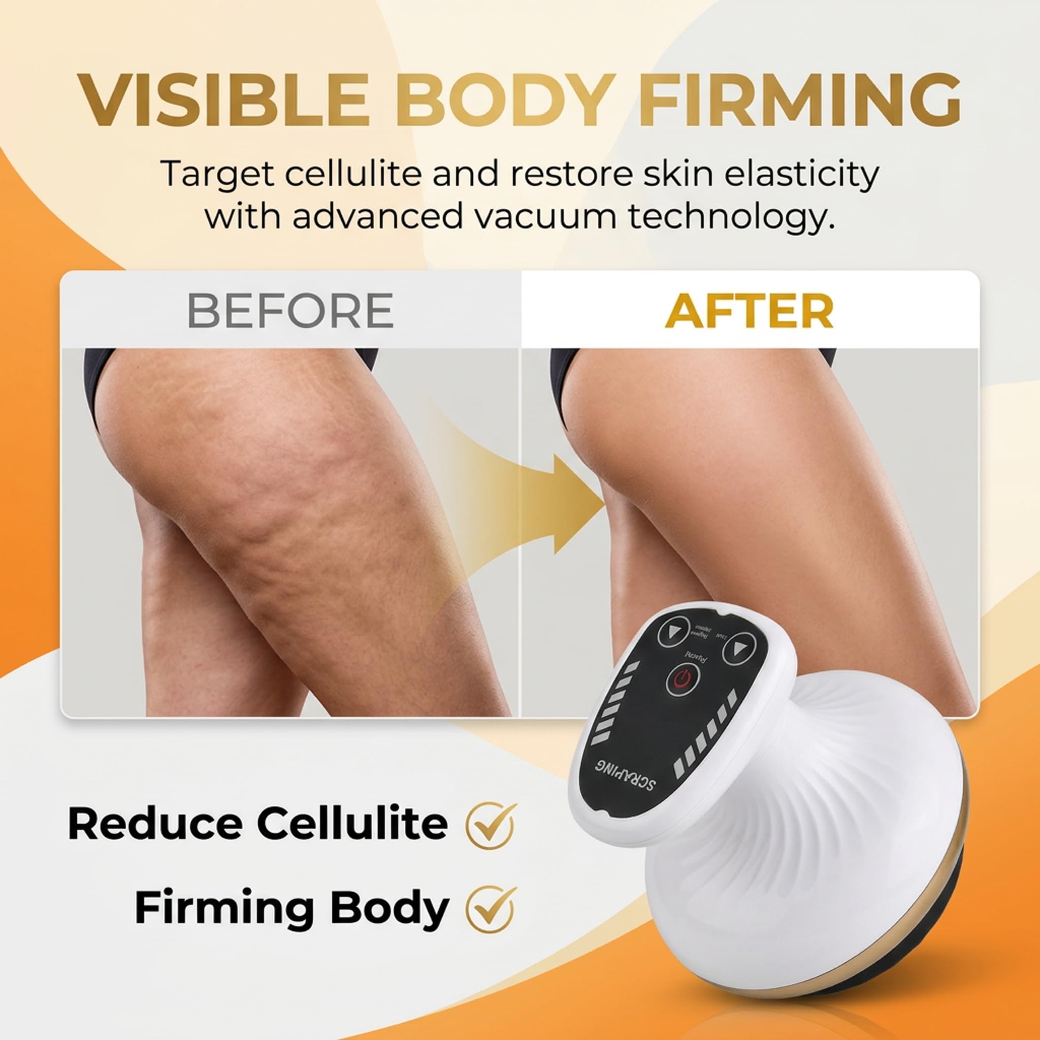 Cellulite Massagegerät, Massage 4-in-1 Massagegerät gegen Cellulite, Elektrisch Anti-Cellulite Gerät, 9 Stufen Vakuum Massage mit Wärmefunktion für Straffere Haut für Ganzkörper Anwendung