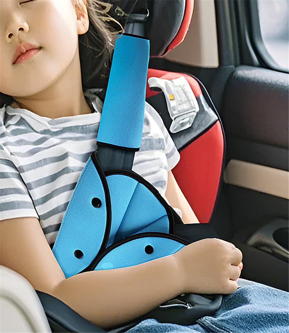 Car Seat Belt Covers Pads Set, Soft Automotive Seat Belt Pads for Kids & Adults, Shoulder Belly Protective Padding Universal Carseat Strap Cushion Cover for All Car Seats, Pushchair, Stroller (Black)