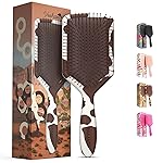 FRAMAR Paddle Hair Brush Detangler, Detangling Hairbrush For Women, Wet Hair Brush For Girls, Hair Detangler Brush, Wet Hairbrush, Hairbrushes, Girls Hairbrush Detangler, Reduces Frizz - Cow Print