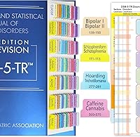 Vista 1 de Upgraded Index Tabs for DSM-5-TR 2022, 94 Printed DSM-V-TR Tabs, 100 Tabs in Total, with Alignment Guide & Disorders Description Sheet for The